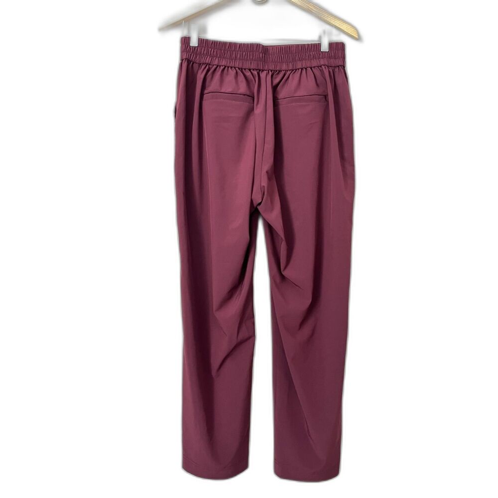 Lou & Grey Wanderweave Straight Leg Ankle Pant Medium Burgundy Travel Stretch - Picture 4 of 11
